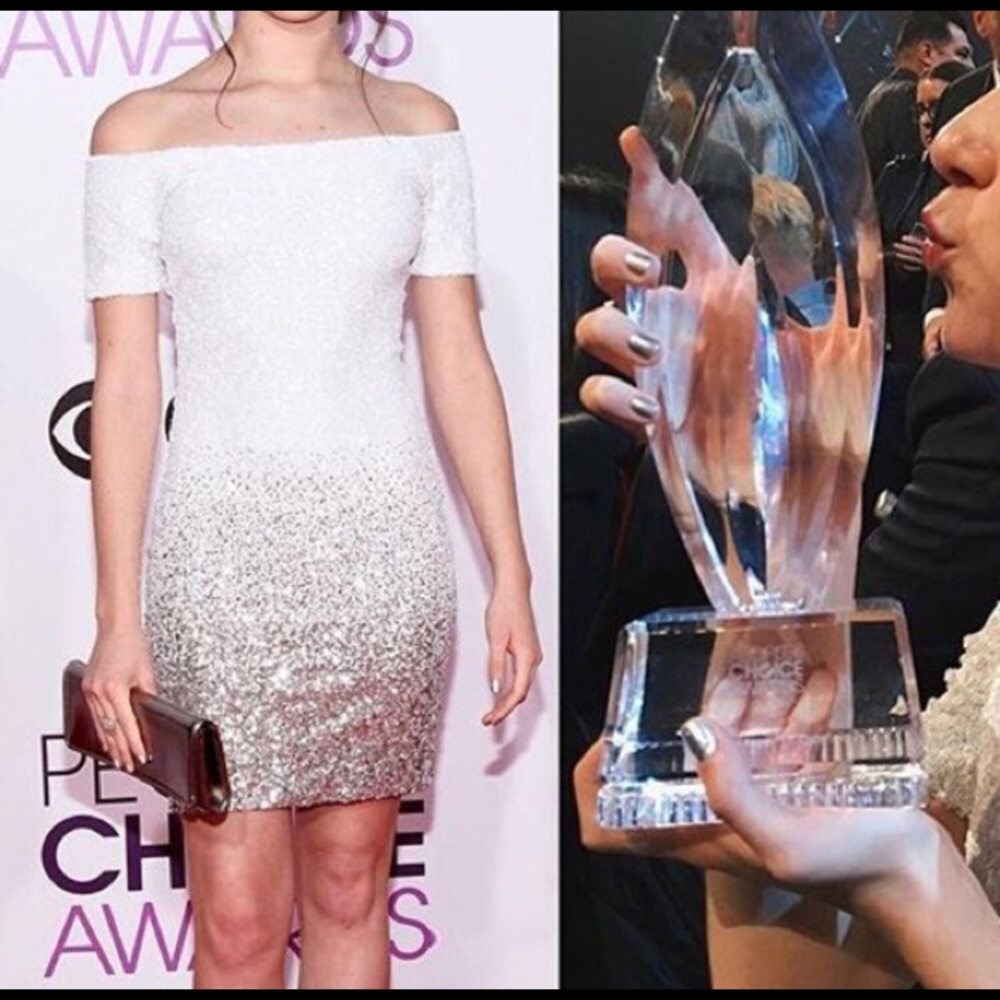 sequin white and silver ombré dress